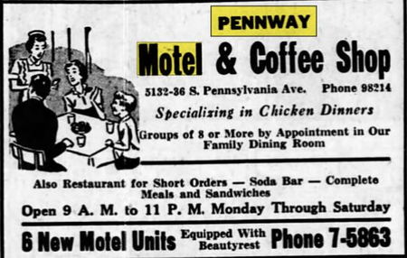 Pennway Motel - Apr 1953 Ad (newer photo)